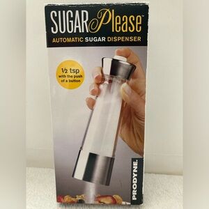 Automatic Sugar Dispenser 1/2 tsp push of a button with brushed chrome accents